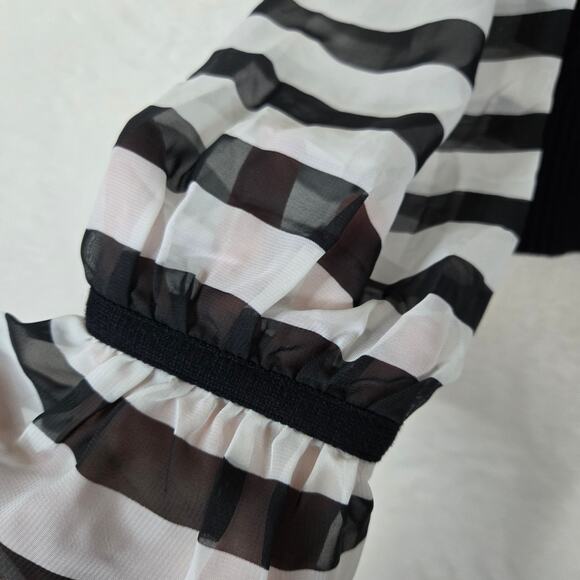 Maeve Anthropologie Contrast Sleeve Sweater Womens XS Sheer Sleeve 0840 - Picture 7 of 12